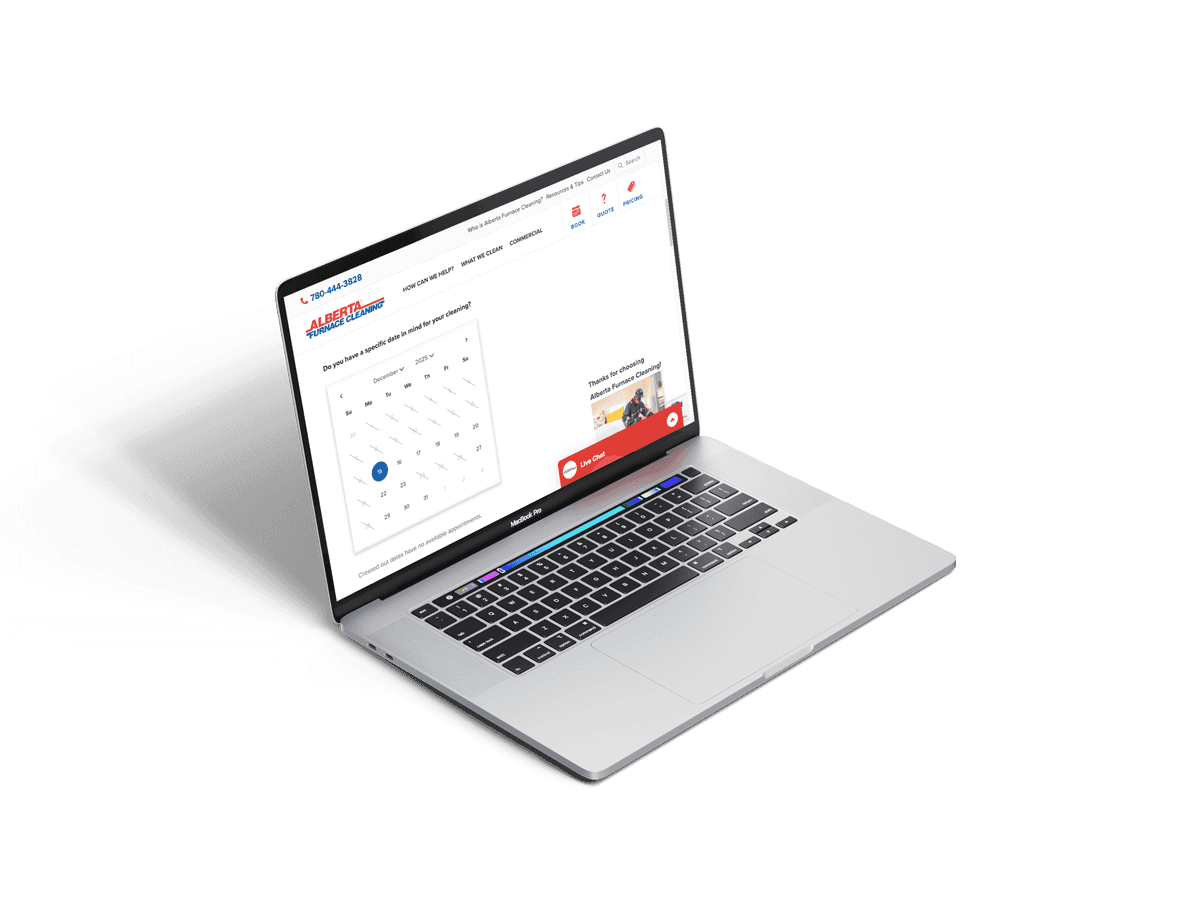 Screenshot of the Alberta Carpet Cleaning website